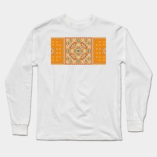 Ethnic Indian Pattern Long Sleeve T-Shirt by justrachna